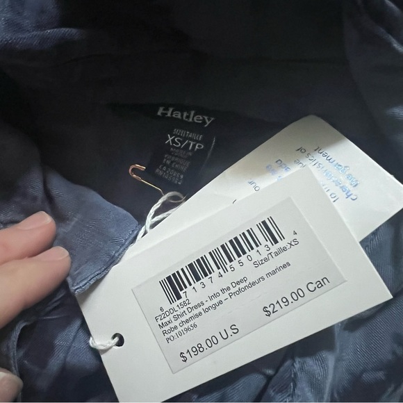 NEW NWT Hatley Blue Navy Tie Dye Button Down Belted Long Sleeve Maxi Dress - Picture 15 of 16